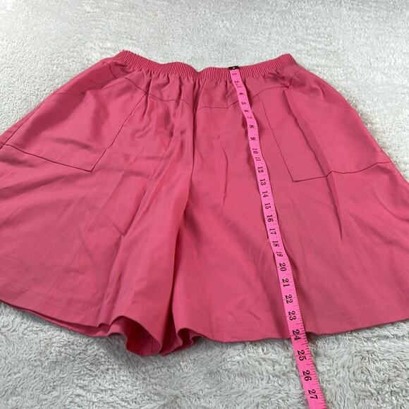 Vintage 80s Valerie bubblegum pink culotte shorts, size 36 or L - Picture 3 of 8